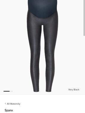 SPANX Maternity Faux Leather Leggings - Very Black